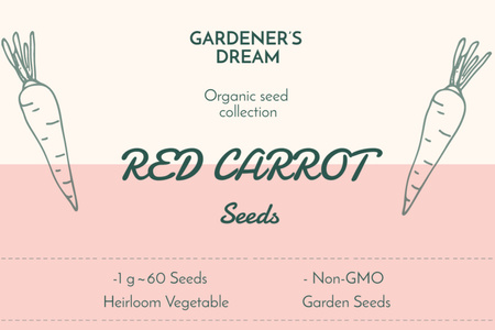 Red Carrot Seeds Offer Label Design Template