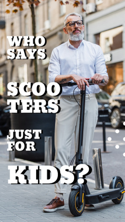 Electric Scooter In City For Elderly Instagram Story Design Template