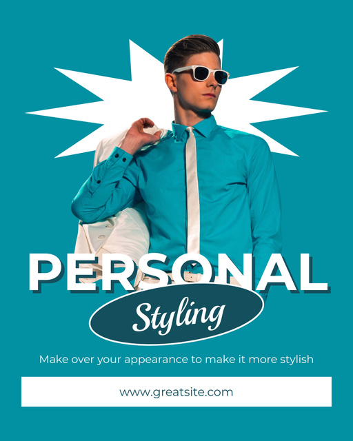 Elegant Personal Styling for Men Instagram Post Vertical – шаблон для дизайна
