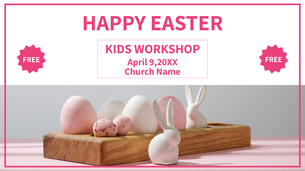 Plantilla de diseño de Easter Holiday Workshops for Children FB event cover 