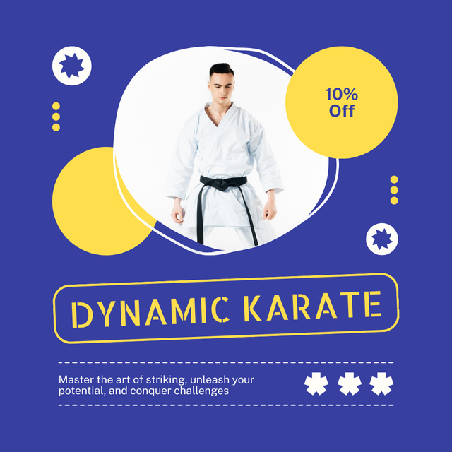 Dynamic Karate Classes Ad Instagramデザインテンプレート