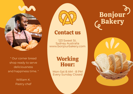 Designvorlage Förderung des Bäckereigeschäfts für Brochure
