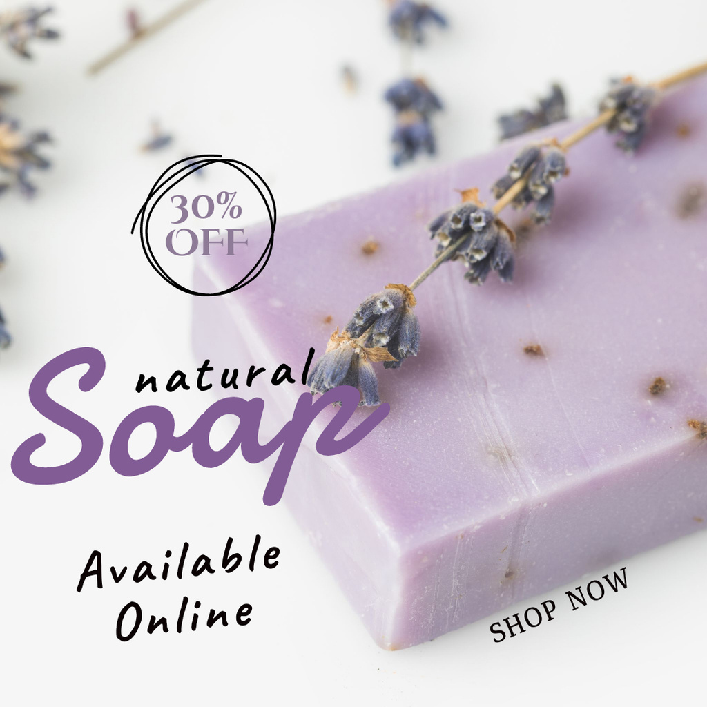 Designvorlage Lavender Soap Discount Offer für Instagram