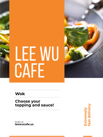 Wok menu promotion with asian style dish Poster US Design Template