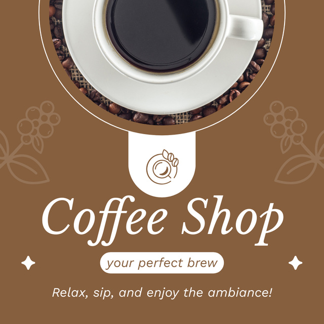 Awesome Coffee Shop With Espresso Offer Instagram AD tervezősablon
