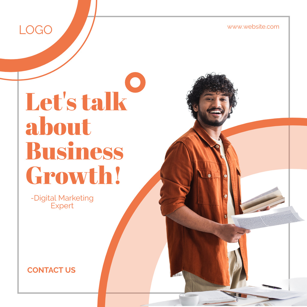 Designvorlage Business Growth Training from Marketing Expert für LinkedIn post