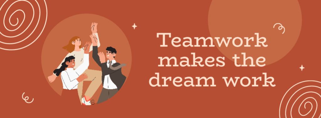 Quote about Teamwork with Coworkers Facebook cover Design Template