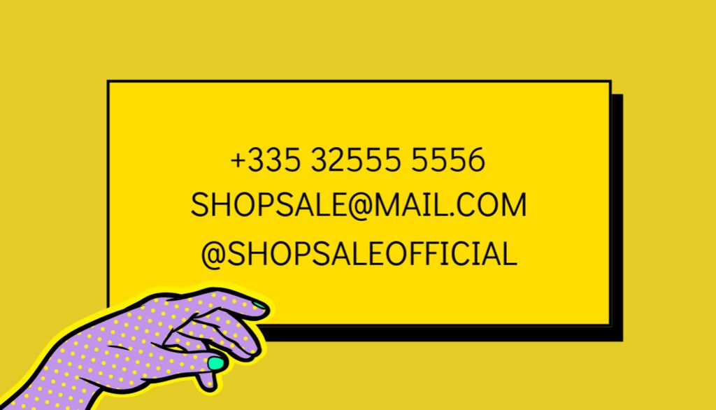 Thank You for Shopping Message Yellow Business Card US – шаблон для дизайна
