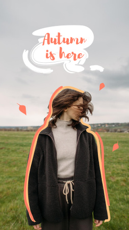 Autumn Inspiration with Young Girl on Nature Instagram Story Design Template