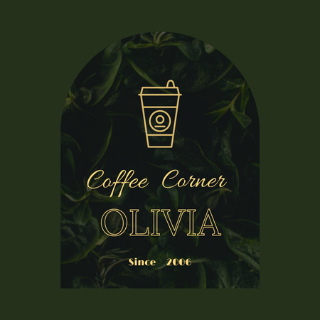 kavárna reklama s ilustrací kávy pohár Logo Šablona návrhu