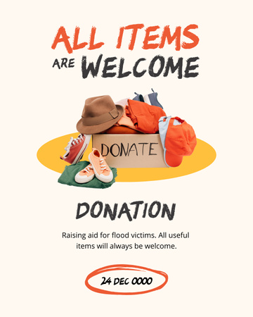  Announcement and Donation of All Items Poster 16x20in Design Template