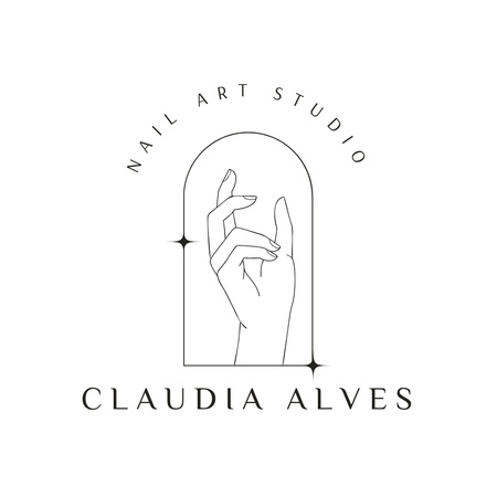 Emblem of Nail Art Studio Logo Tasarım Şablonu