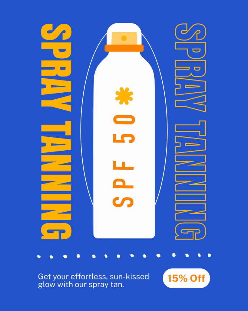 Designvorlage Tanning Spray Sale with SPF für Instagram Post Vertical