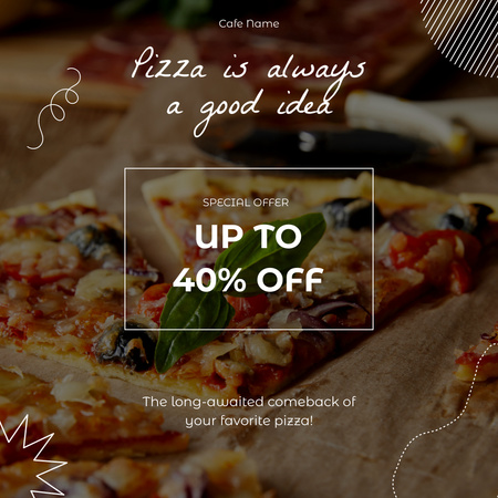 Plantilla de diseño de Special Discount on Traditional Pizza Instagram 