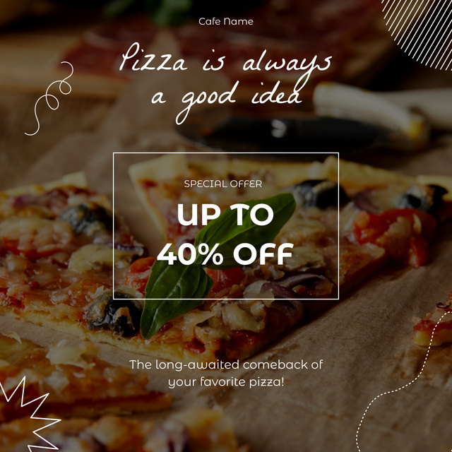 Designvorlage Special Discount on Traditional Pizza für Instagram