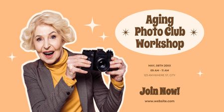 Template di design Photo Club Workshop per gli anziani Twitter