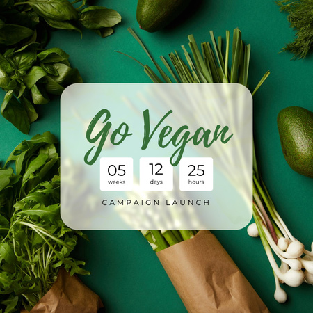 Ontwerpsjabloon van Instagram van Vegan Lifestyle Campaign Launch Announcement