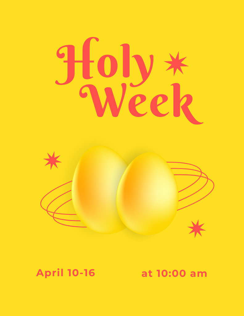 Easter Holiday Celebration Announcement Flyer 8.5x11in Design Template