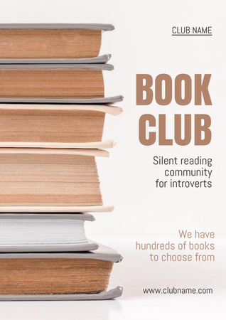 Plantilla de diseño de Silent Book Club for Introverts Poster 