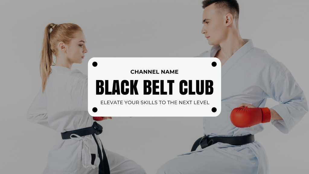 Ontwerpsjabloon van Youtube van Ad of Blog about Black Belt Club