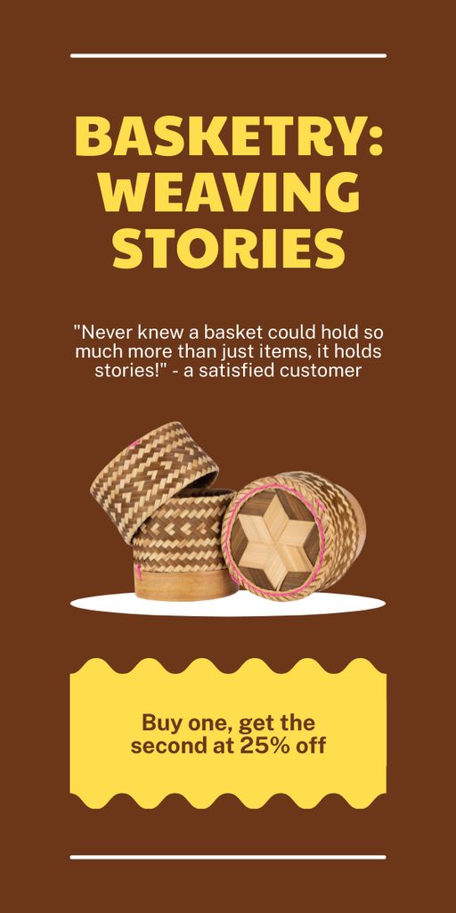 Discount on Handmade Decorative Baskets Graphic Πρότυπο σχεδίασης
