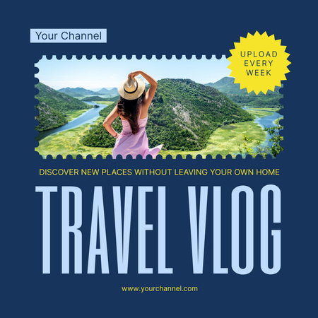 Travel Blog Promotion with Attractive Woman Instagram Design Template