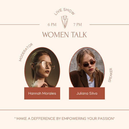 Ontwerpsjabloon van Instagram van Live Women's Talk-aanbieding