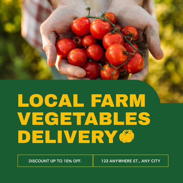 Fresh Vegetable Delivery Offer from Local Farm Instagram tervezősablon