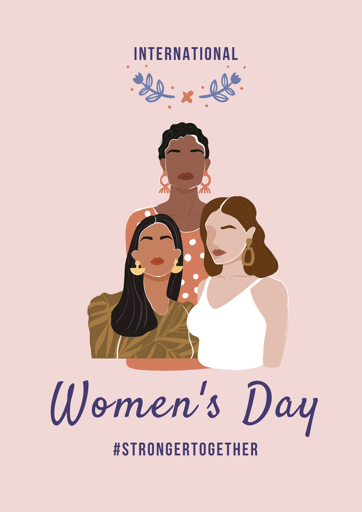 Beautiful Diverse Women on Women's Day Posterデザインテンプレート
