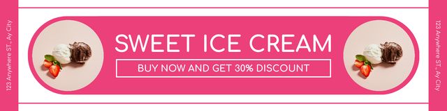 Ontwerpsjabloon van Twitter van Sweet Crafted Ice-Cream