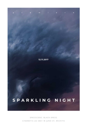 Sparkling night event Announcement Pinterest Design Template