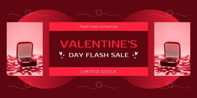 Ontwerpsjabloon van Twitter van Valentine's Day Flash Sale of Trendy Jewelry