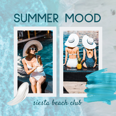 Summer Vacation near Water Collage Instagram Design Template