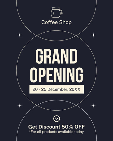 Coffee Shop Grand Opening With Big Discounts Offer Instagram Post Vertical Design Template