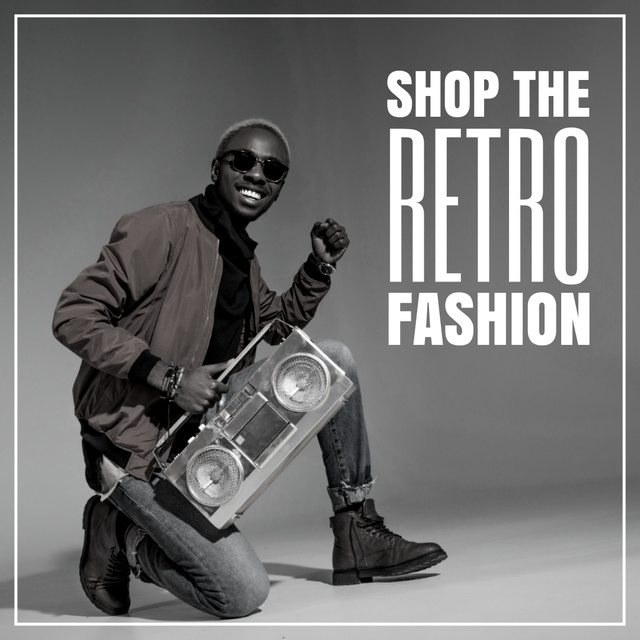 Retro Fashion Shop Promotion Instagram tervezősablon