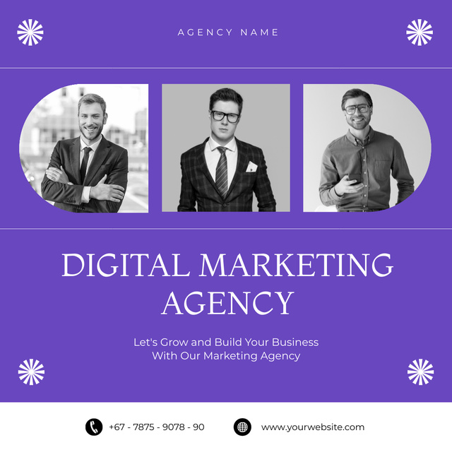 Analytical Marketing Firm Assistance And Services Offer In Purple LinkedIn post Design Template