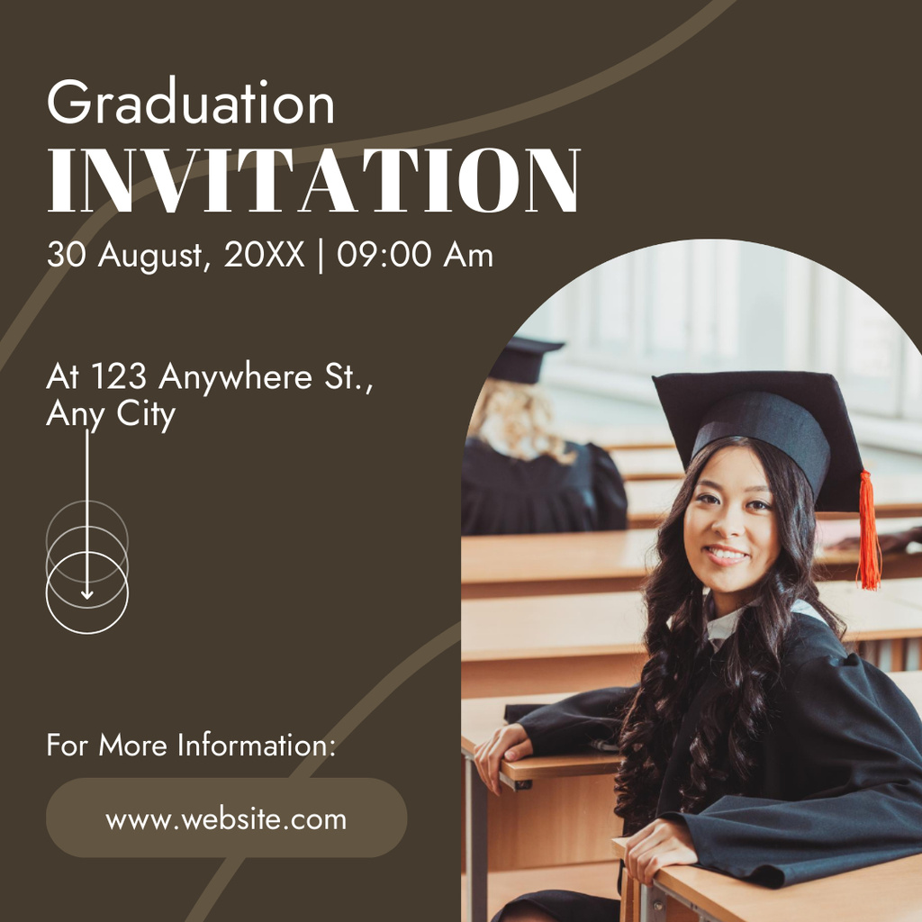 Graduation Party Invitation on Brown Instagram tervezősablon