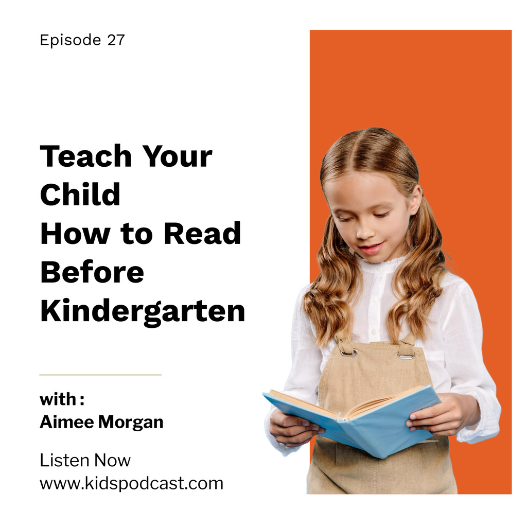 Platilla de diseño How to Teach Your Child Read,Podcast Cover Design Podcast Cover