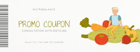 Man Offering Fresh Food Discount Coupon Design Template