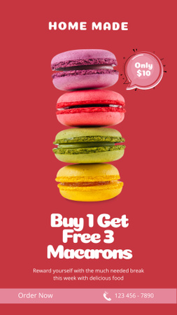 Home Made Macarons Special Offer Instagram Video Story Design Template