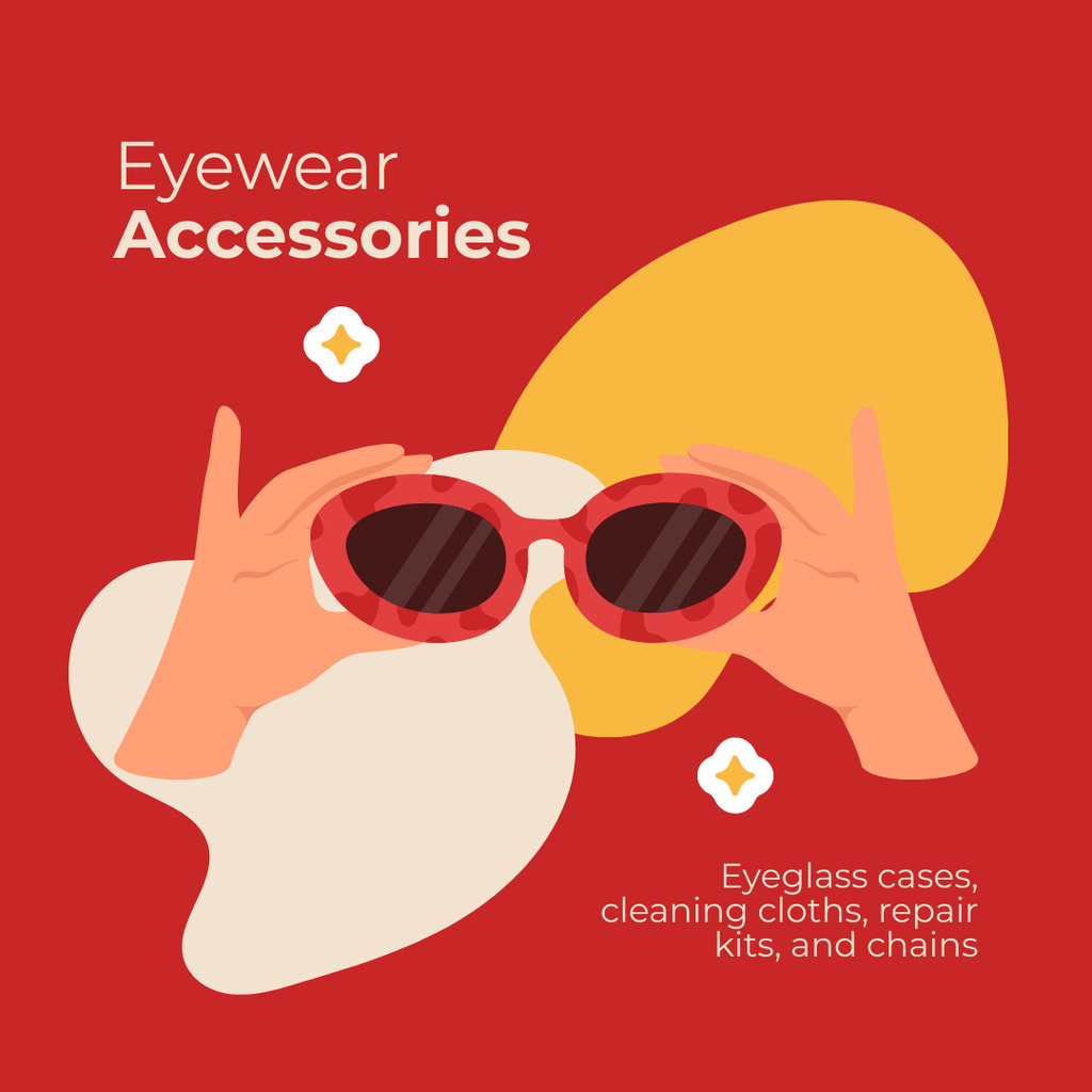 Ontwerpsjabloon van Instagram van Sale of Accessories for Sunglasses Care