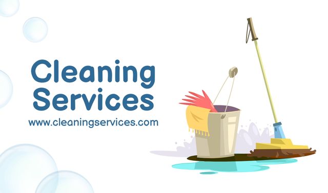 Cleaning Services Ad Business card Πρότυπο σχεδίασης