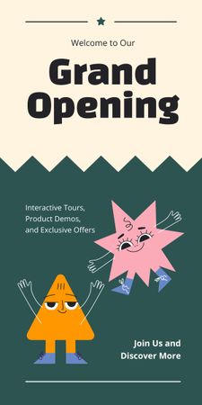 Cute Grand Opening Event With Exclusive Offers Graphic Design Template