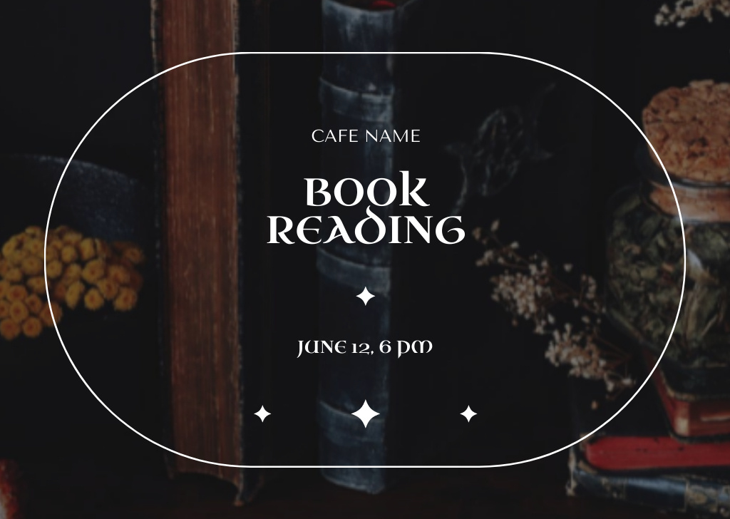 Books Reading Event Announcement Flyer A6 Horizontal – шаблон для дизайна