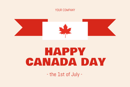 Platilla de diseño Simple Announcement of Canada Day Celebration on Red Postcard 4x6in