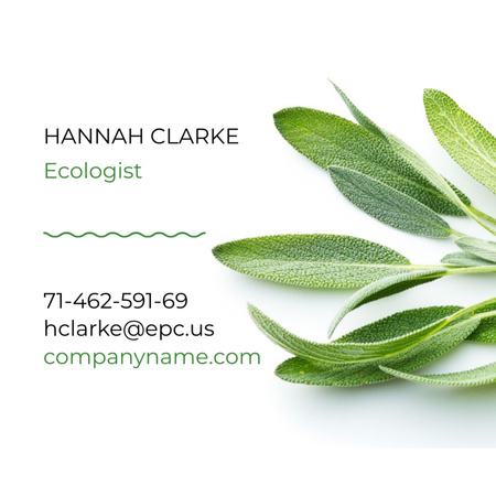 Ecologist Services with Healthy Green Herb Square 65x65mm Šablona návrhu