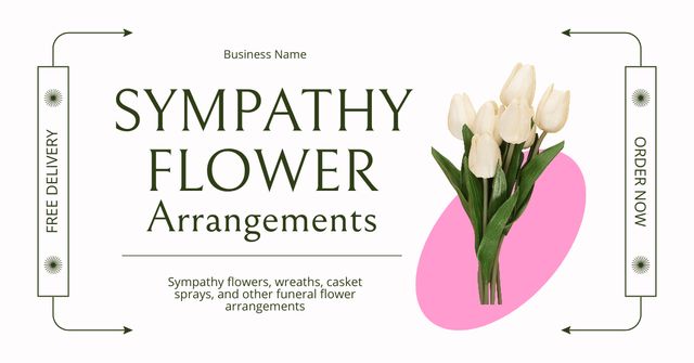 Simpathy Flower Arrangements Offer with Fresh Tulips Facebook AD Design Template
