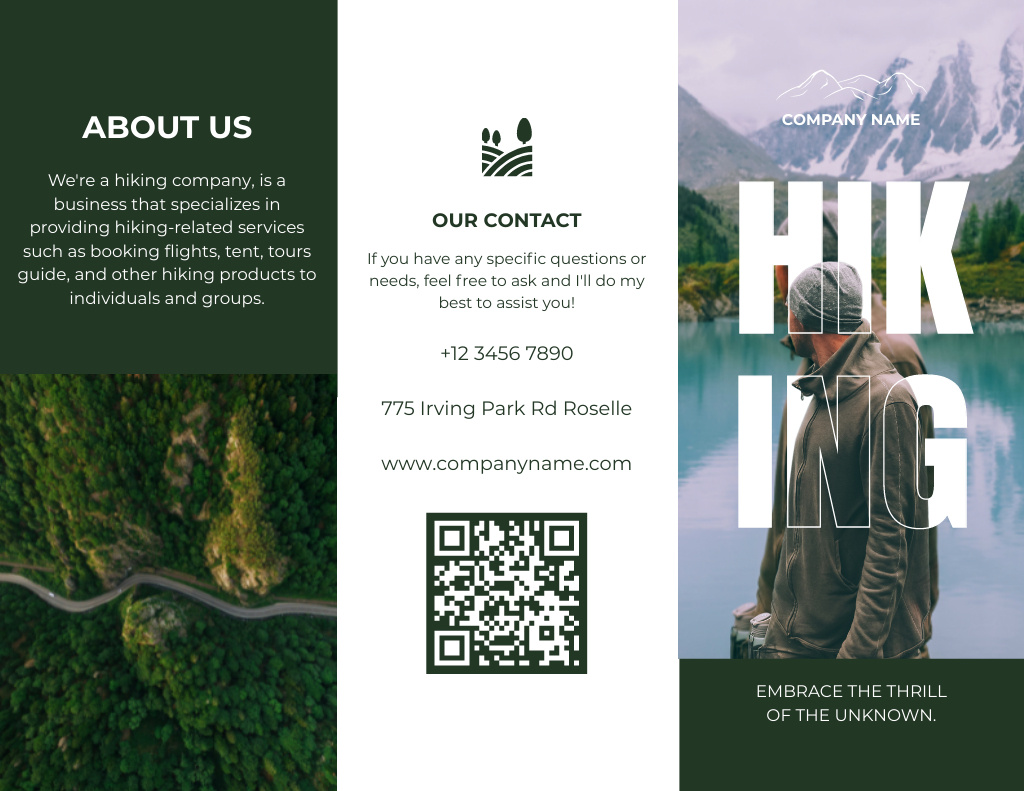 Travel Agency Services for Hiking Tours Brochure 8.5x11in Tasarım Şablonu