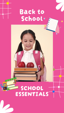 Durable School Textbooks In Pink Offer TikTok Video Design Template