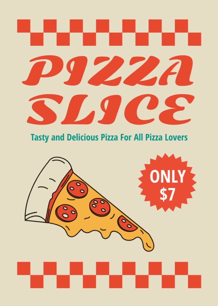 Price Offer for Slice of Pizza Flayer Design Template